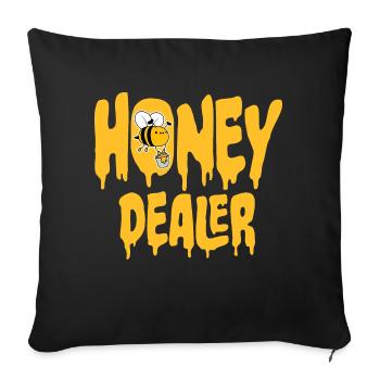 Marchand de miel marchand de miel abeilles mignonnes apiculteur citation - Housse de coussin décorative 45 x 45 cm - noir - Devant
