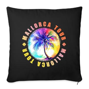 Visite de Majorque colorée - Housse de coussin décorative 45 x 45 cm - noir - Devant