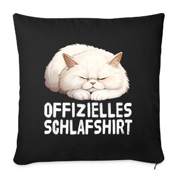 Offizieles Schlafshirt Persische Katze - Sofakissenbezug 45 x 45 cm - Schwarz - Vorne