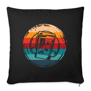 Portable Cassette Player Retro - Sofa pillowcase 17,3'' x 17,3'' (45 x 45 cm) - black - Front