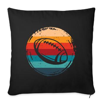 American Football Retro Grunge Circle - Sofa pillowcase 17,3'' x 17,3'' (45 x 45 cm) - black - Front