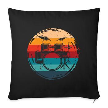 Drums Retro - Sofa pillowcase 17,3'' x 17,3'' (45 x 45 cm) - black - Front