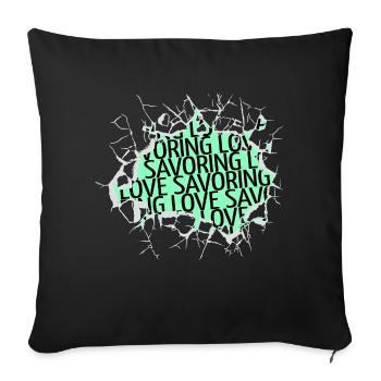 Statement self-love love languages food culture - Sofa pillowcase 17,3'' x 17,3'' (45 x 45 cm) - black - Front
