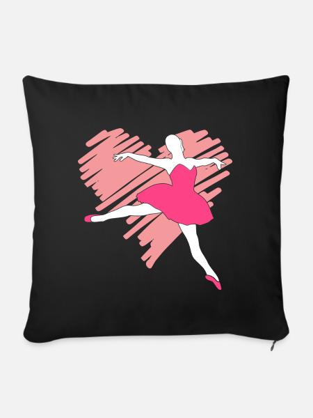 Ballettschuhe Balletttänzer - Sofakissenbezug 45 x 45 cm - Schwarz