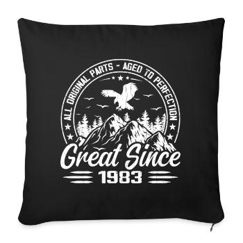 Millésime 1983 Cadeau D'anniversaire Vintage 1983 - Housse de coussin décorative 45 x 45 cm - noir - Devant