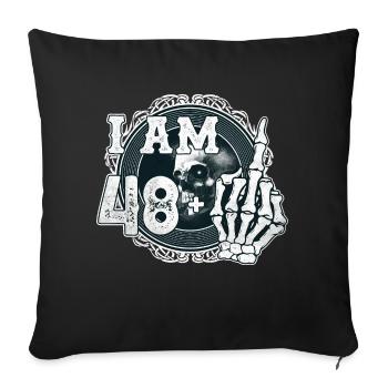 I'm 48 plus 1 middle finger Skull funny 49th - Sofa pillowcase 17,3'' x 17,3'' (45 x 45 cm) - black - Front