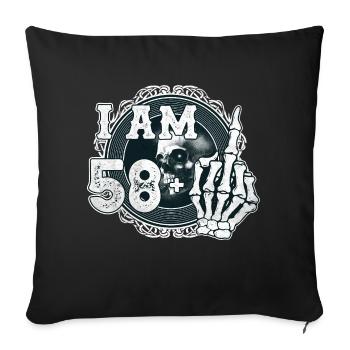 I'm 58 plus 1 middle finger Skull funny 59th - Sofa pillowcase 17,3'' x 17,3'' (45 x 45 cm) - black - Front
