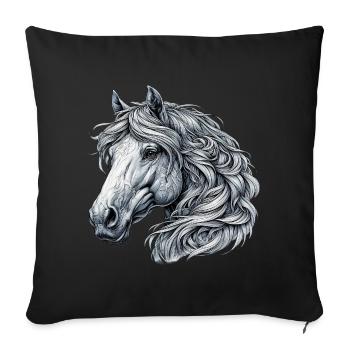 Cheval - Housse de coussin décorative 45 x 45 cm - noir - Devant