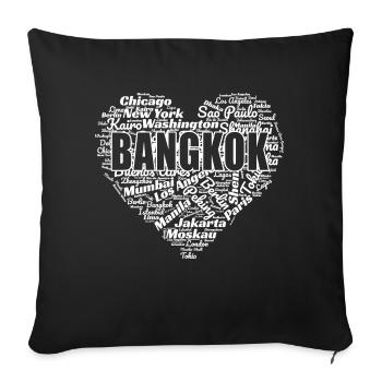 BANGKOK - Sofa pillowcase 17,3'' x 17,3'' (45 x 45 cm) - black - Front
