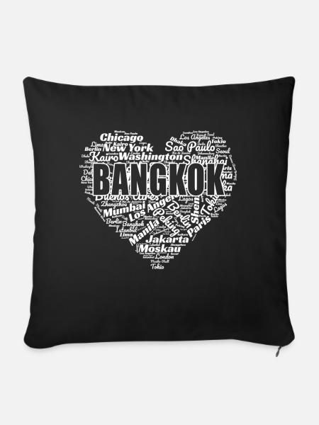 BANGKOK - Sofakissenbezug 45 x 45 cm - Schwarz