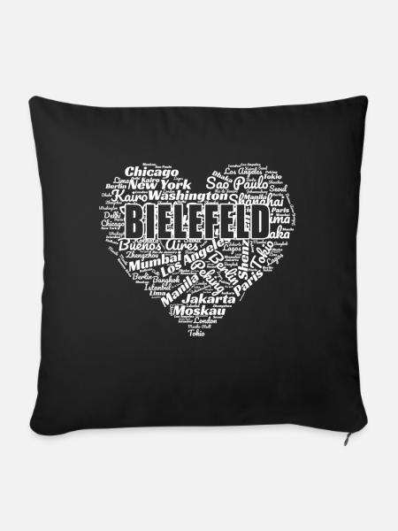 BIELEFELD - Sofakissenbezug 45 x 45 cm - Schwarz