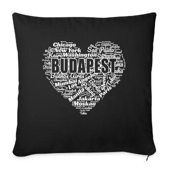 BUDAPEST - Sofa pillowcase 17,3'' x 17,3'' (45 x 45 cm) - black - Front