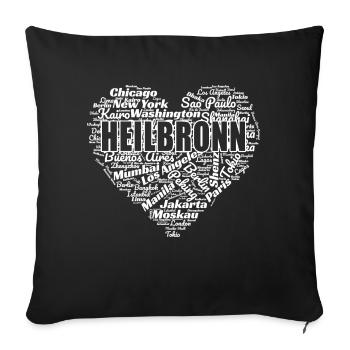 HEILBRONN - Sofakissenbezug 45 x 45 cm - Schwarz - Vorne