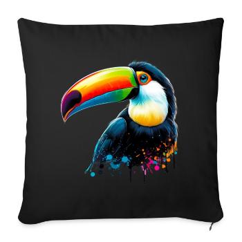 Toucan - Sofa pillowcase 17,3'' x 17,3'' (45 x 45 cm) - black - Front