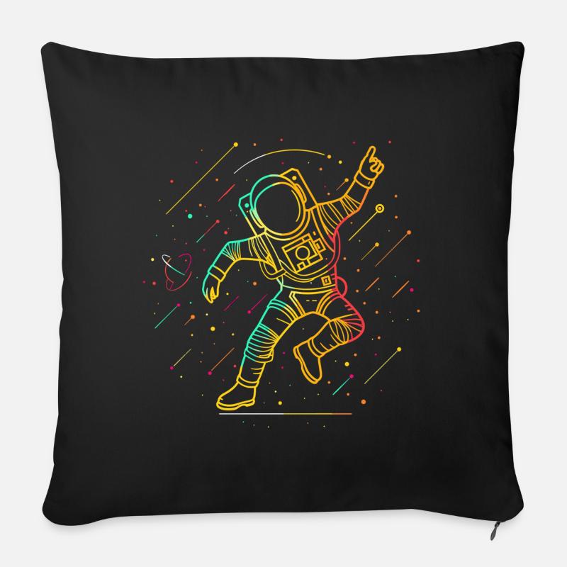 Astronaut Ich tanze im Weltraum Jumpstyle - Sofakissenbezug 45 x 45 cm - Schwarz