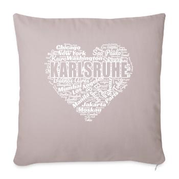 KARLSRUHE - Sofakissenbezug 45 x 45 cm - helles Taupe - Vorne