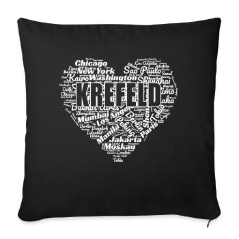 KREFELD - Sofakissenbezug 45 x 45 cm - Schwarz - Vorne
