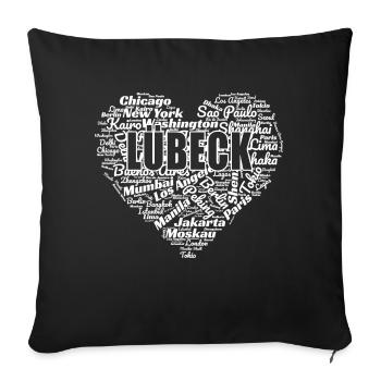 LÜBECK - Housse de coussin décorative 45 x 45 cm - noir - Devant