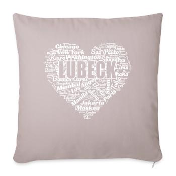 LÜBECK - Sofakissenbezug 45 x 45 cm - helles Taupe - Vorne