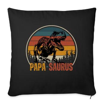 Papa dinosaure - Housse de coussin décorative 45 x 45 cm - noir - Devant