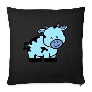 vache - Housse de coussin décorative 45 x 45 cm - noir - Devant