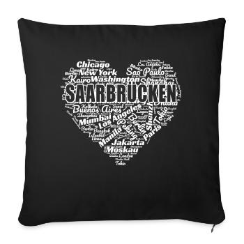 SAARBRÜCKEN - Sofa pillowcase 17,3'' x 17,3'' (45 x 45 cm) - black - Front