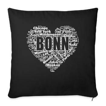 BONN - Sofa pillowcase 17,3'' x 17,3'' (45 x 45 cm) - black - Front