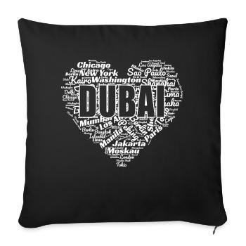 DUBAI - Sofa pillowcase 17,3'' x 17,3'' (45 x 45 cm) - black - Front