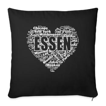 ESSEN - Sofakissenbezug 45 x 45 cm - Schwarz - Vorne