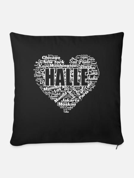 HALLE - Sofakissenbezug 45 x 45 cm - Schwarz