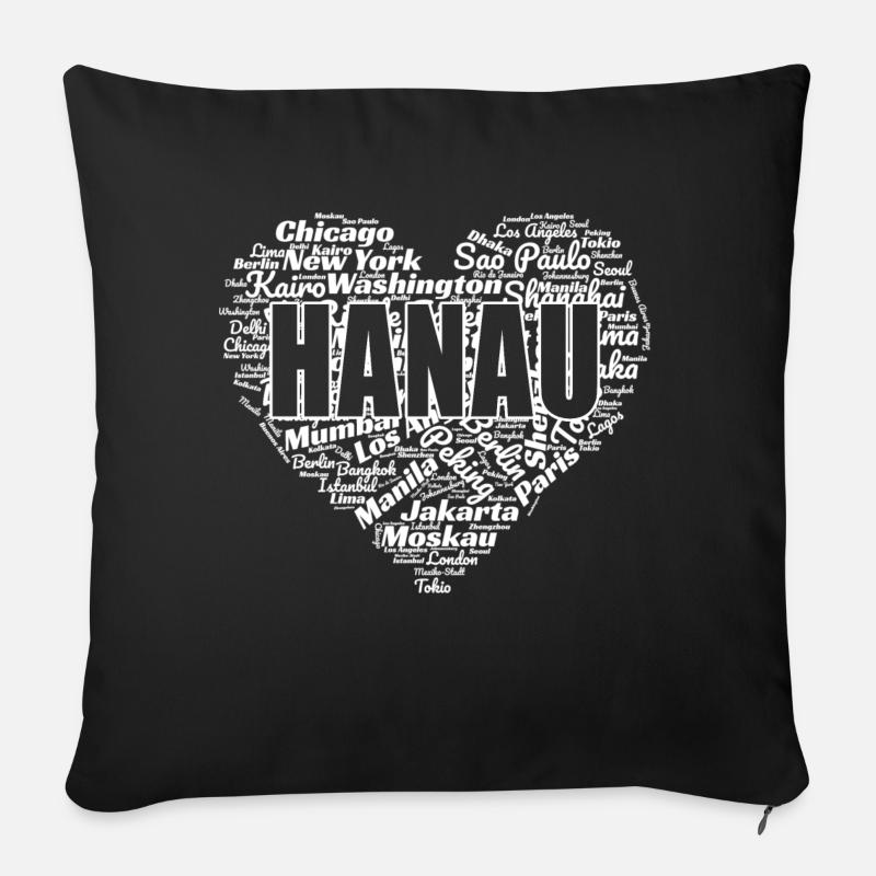 HANAU - Sofakissenbezug 45 x 45 cm - Schwarz
