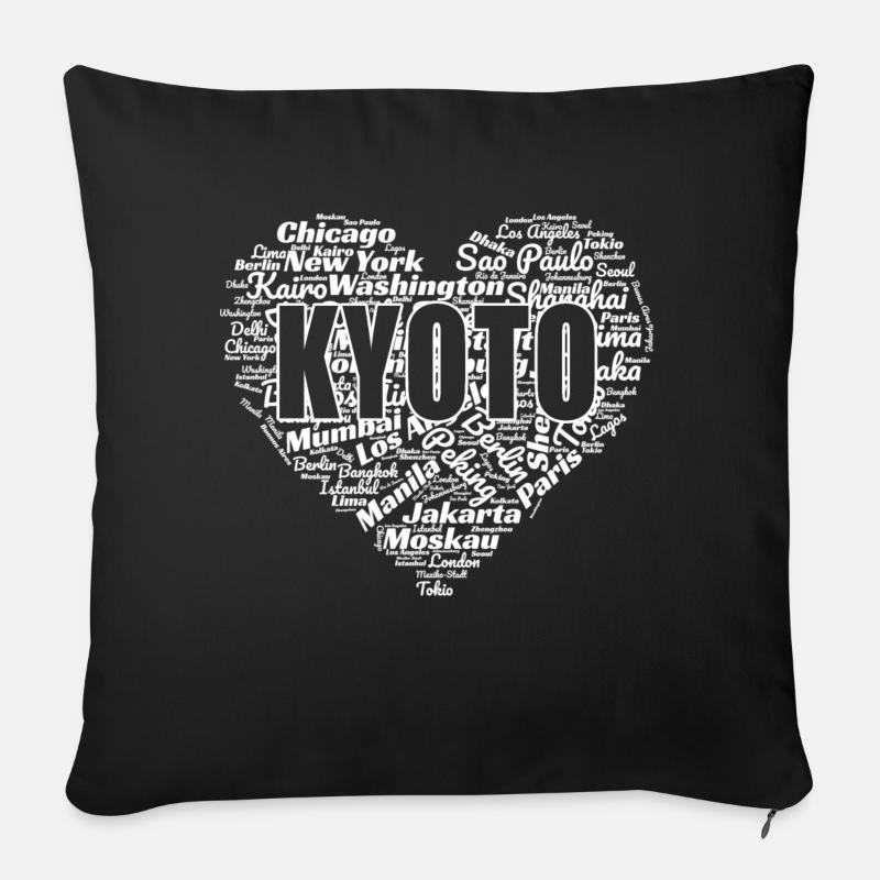 KYOTO - Housse de coussin décorative 45 x 45 cm - noir