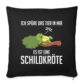 Je sens l'animal en moi, c'est une tortue - Housse de coussin décorative 45 x 45 cm - noir - Devant