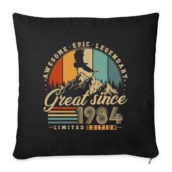 Great Since 1984 Vintage Vintage Birthday - Sofa pillowcase 17,3'' x 17,3'' (45 x 45 cm) - black - Front