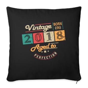Original 2018 Vintage - 2018 Birthday Gift - Sofa pillowcase 17,3'' x 17,3'' (45 x 45 cm) - black - Front