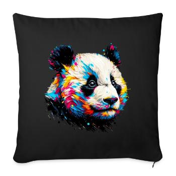 Panda - Sofakissenbezug 45 x 45 cm - Schwarz - Vorne
