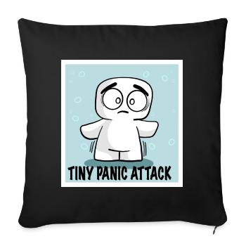 SMALL PANIC ATTACK EMOTICON EMOTI MARSHMALLOWTIS - Sofa pillowcase 17,3'' x 17,3'' (45 x 45 cm) - black - Front