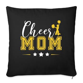 Vintage Retro Cheer Mom Proud Cheerleader Mama - Sofa pillowcase 17,3'' x 17,3'' (45 x 45 cm) - black - Front