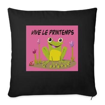 Vive le printemps - Housse de coussin décorative 45 x 45 cm - noir - Devant