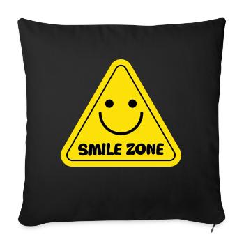Smile Zone Happy Yellow Aesthetic Summer Sunshine - Sofa pillowcase 17,3'' x 17,3'' (45 x 45 cm) - black - Front