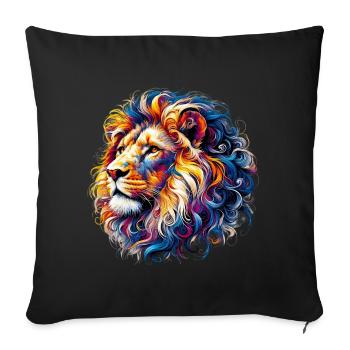 Lion - Sofa pillowcase 17,3'' x 17,3'' (45 x 45 cm) - black - Front