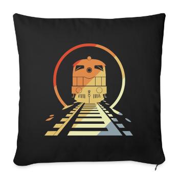 Retro Railroad - Sofa pillowcase 17,3'' x 17,3'' (45 x 45 cm) - black - Front