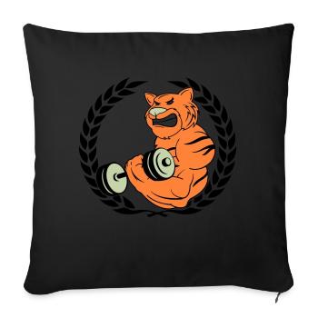 Tiger Muscle Bodybuilder - Housse de coussin décorative 45 x 45 cm - noir - Devant