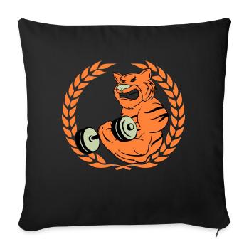 Tiger Muscle Bodybuilder - Housse de coussin décorative 45 x 45 cm - noir - Devant