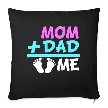 Mom Plus Dad Me Pregnant Belly Pregnancy - Sofa pillowcase 17,3'' x 17,3'' (45 x 45 cm) - black - Front