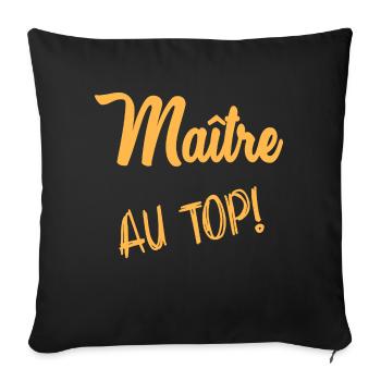 THANK YOU. MASTER. - Sofa pillowcase 17,3'' x 17,3'' (45 x 45 cm) - black - Front
