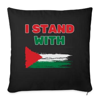 Je suis avec la palestine LIBÉREZ PALESTINE - Housse de coussin décorative 45 x 45 cm - noir - Devant