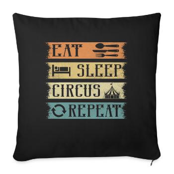 Manger Dormir Cirque Répéter Actes Costume Fête - Housse de coussin décorative 45 x 45 cm - noir - Devant