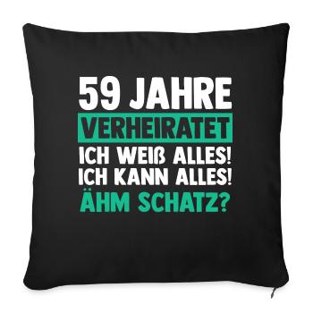 Marriage Tidal Wedding 59 Years Married Wedding - Sofa pillowcase 17,3'' x 17,3'' (45 x 45 cm) - black - Front