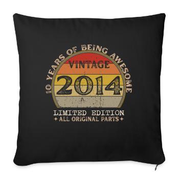 Born in 2014 - Vintage 2014 Retro Birthday - Sofa pillowcase 17,3'' x 17,3'' (45 x 45 cm) - black - Front